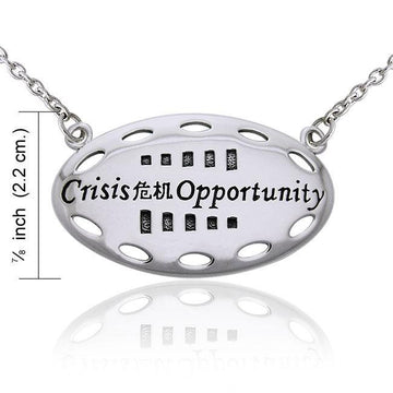 Empowering Words Crisis is Opportunity Silver Necklace TNC086 - Jewelry